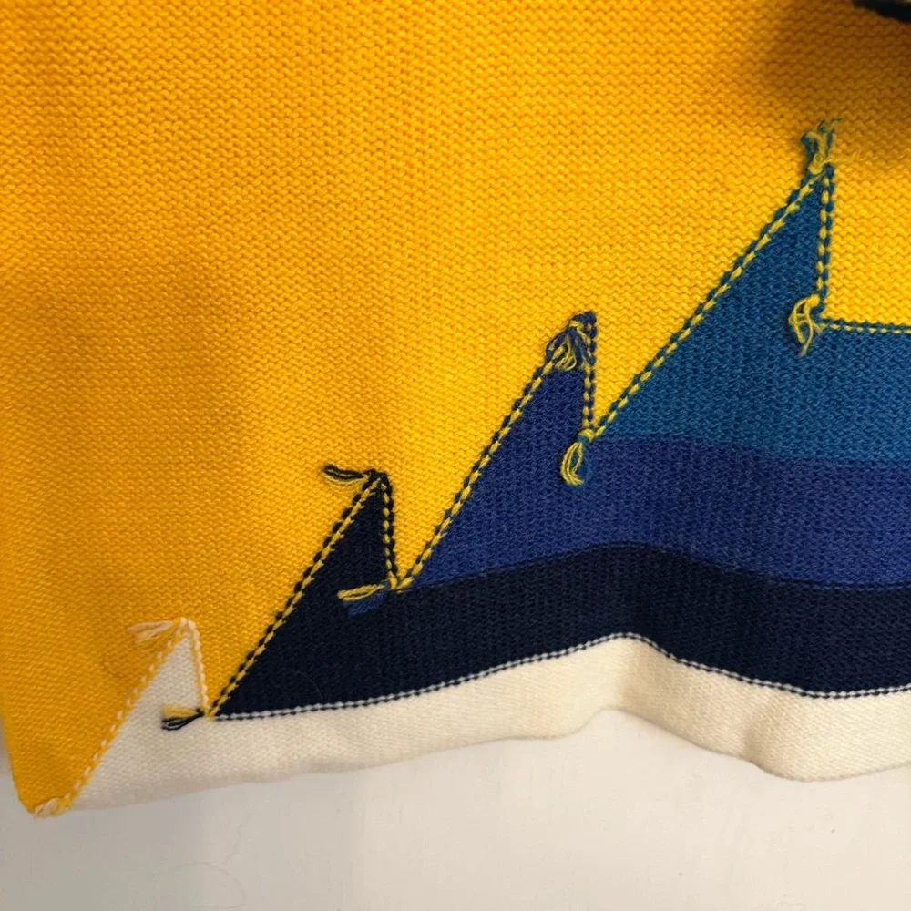 VTG Y2K FUBU Colorblock Scarf One Sz Yellow Blue Acrylic Wool Skater Streetwear